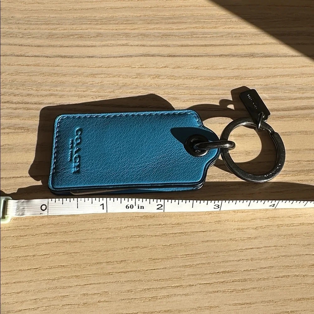NWOT Coach Blue Leather Key Holder with Bottle Opener